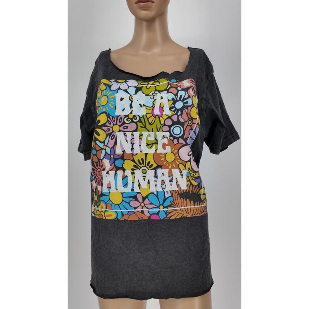 Life Clothing Co. Women's Medium Cotton T-Shirt‎ Be A Nice Human Graphic Tee